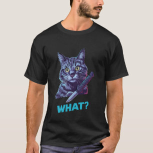 Katze mit Messer Unglaublich witzig Tierkatze 1 T-Shirt