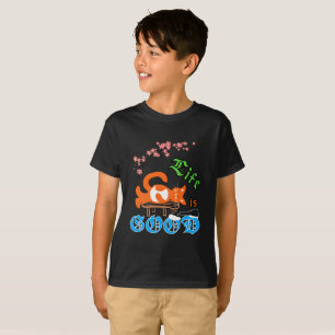 Katze mit Milch T-Shirt