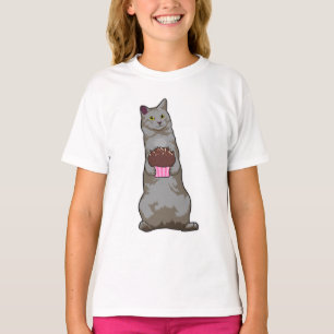 Katze mit Muffin T-Shirt