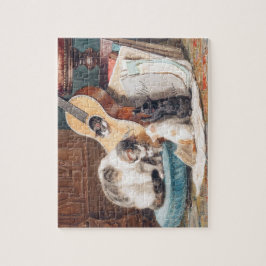 Katze mit Musik Puzzle