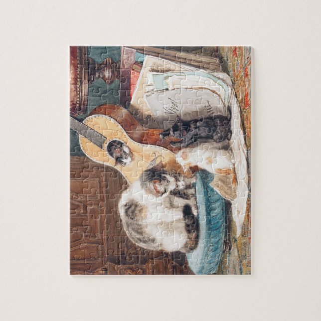 Katze mit Musik Puzzle (Vertikal)