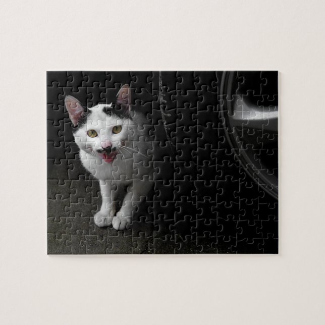 Katze mit Mustache (Horizontal)