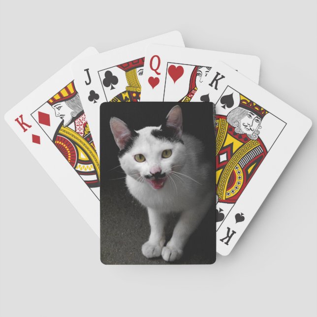 Katze mit Mustache Spielkarten (Rückseite)