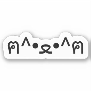 Katze mit Paws Emoticon ฅ^ ・ ع^ฅ Japanisch Kaomoji Aufkleber