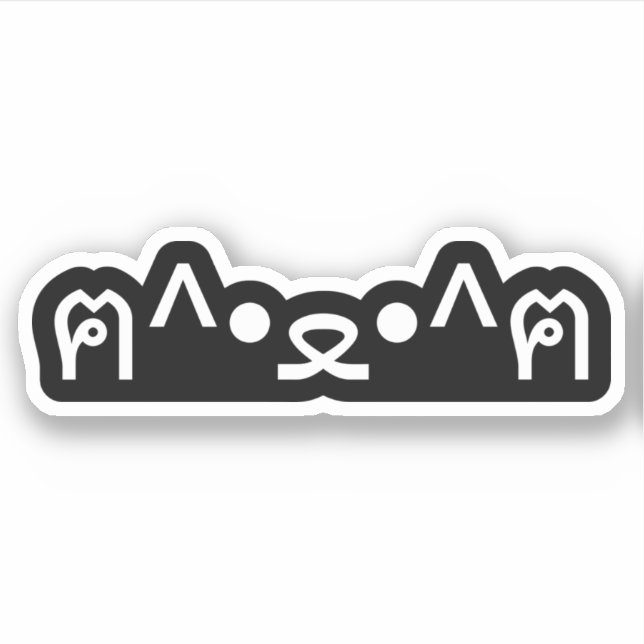 Katze mit Paws Emoticon ฅ^ ・ ع^ฅ Japanisch Kaomoji Aufkleber (Vorderseite)