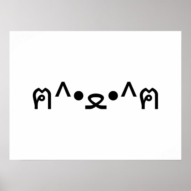 Katze mit Paws Emoticon ฅ^ ・ ع・ Japanisch Kaomoji Poster (Vorne)