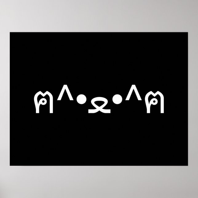 Katze mit Paws Emoticon ฅ^ ・ ع・ Japanisch Kaomoji  Poster (Vorne)