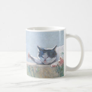 Katze mit Pelargonie Kaffeetasse