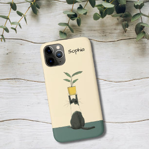 Katze mit Pflanze Case-Mate iPhone Hülle