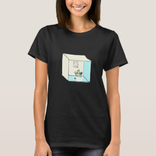 Katze mit Pflanze in einem Kasten T-Shirt