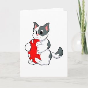 Katze mit Pokerchip Karte