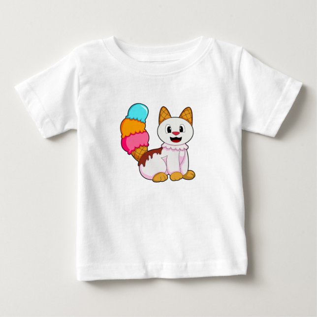 Katze mit Popsikel Baby T-shirt (Vorderseite)