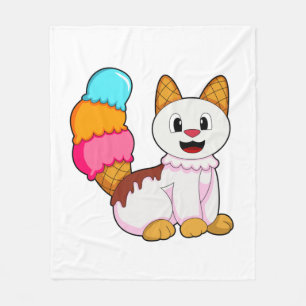 Katze mit Popsikel Fleecedecke