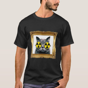 Katze mit radioaktiver Warnbrille Kätzchen T-Shirt