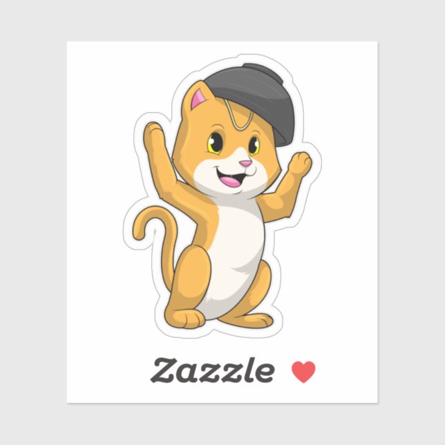 Katze mit Ramen Bowl Aufkleber (Blatt)