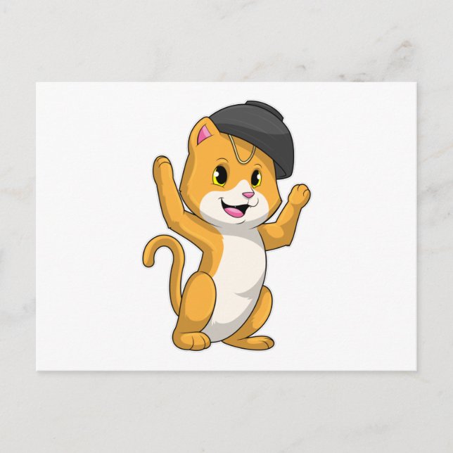 Katze mit Ramen Bowl Postkarte (Vorderseite)