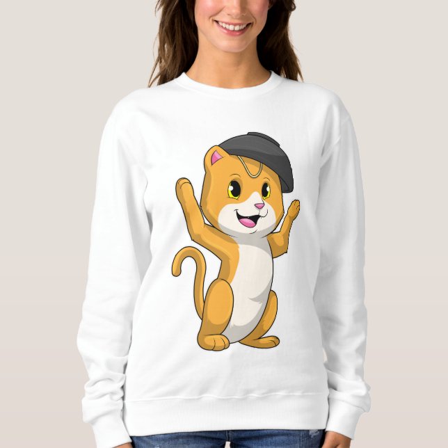 Katze mit Ramen Bowl Sweatshirt (Vorderseite)