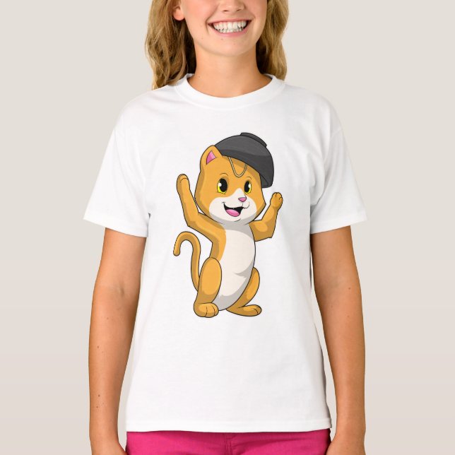 Katze mit Ramen Bowl T-Shirt (Vorderseite)