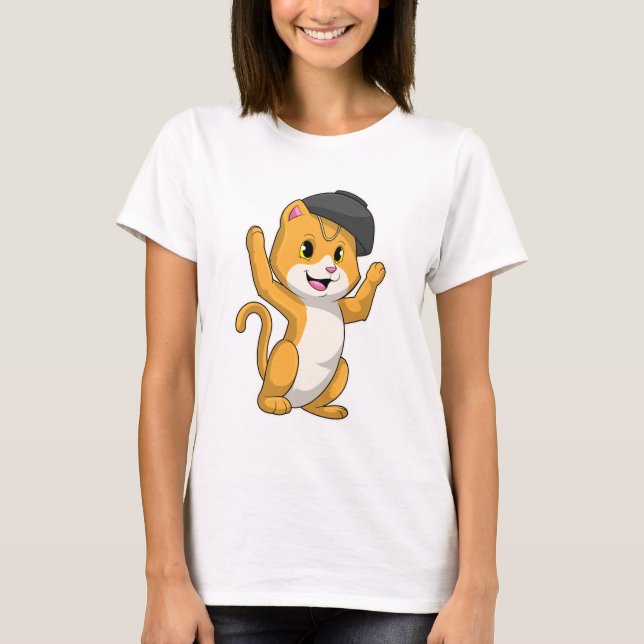 Katze mit Ramen Bowl T-Shirt (Vorderseite)