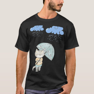 Katze mit Regenschirm in der Regenkatze T-Shirt