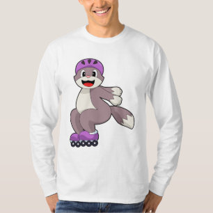 Katze mit Roller-Skaten T-Shirt