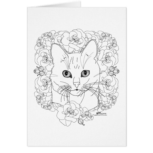 Katze mit Rosen (Vorne)
