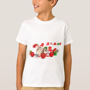 Katze mit roter Weihnachtsmannmütze Weihnachtsbaum T-Shirt