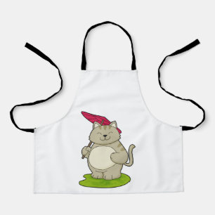 Katze mit Schirm Schürze
