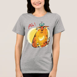 Katze mit Schmetterling Tri-Blend Shirt