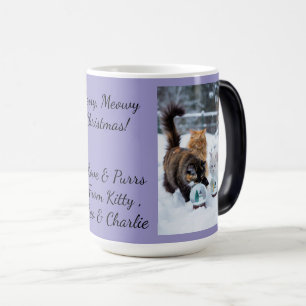 Katze mit Schneekugel, Bildnamen Text, Anpassen, Verwandlungstasse