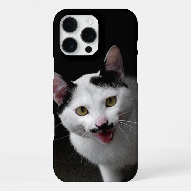 Katze mit Schnurrbart iPhone 16 Pro Max Hülle (Rückseite)