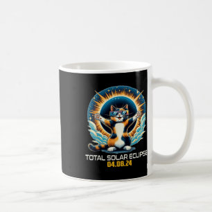 Katze mit Selfie Solar Eclipse Solar Eclipse 2024 Kaffeetasse