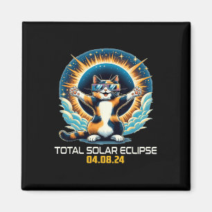 Katze mit Selfie Solar Eclipse Solar Eclipse 2024 Magnet