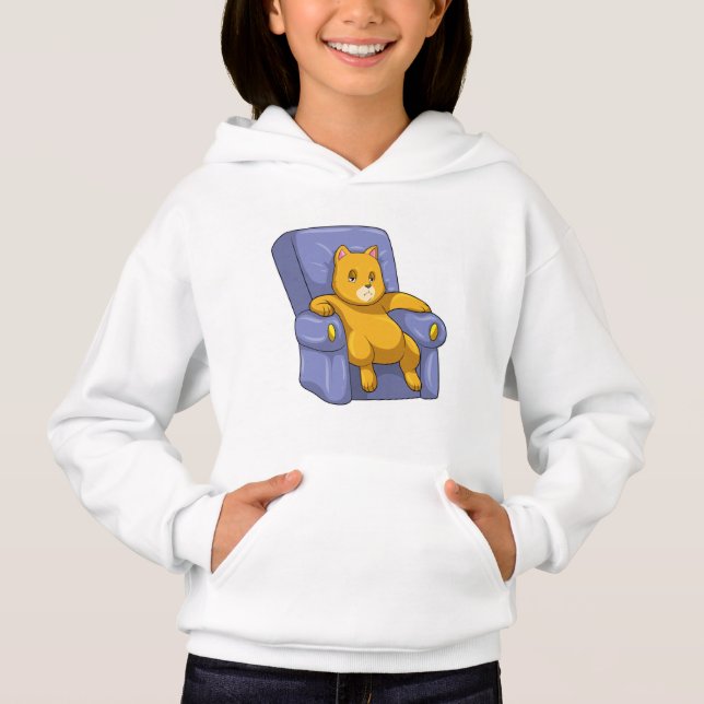 Katze mit Sofa Hoodie (Vorderseite)