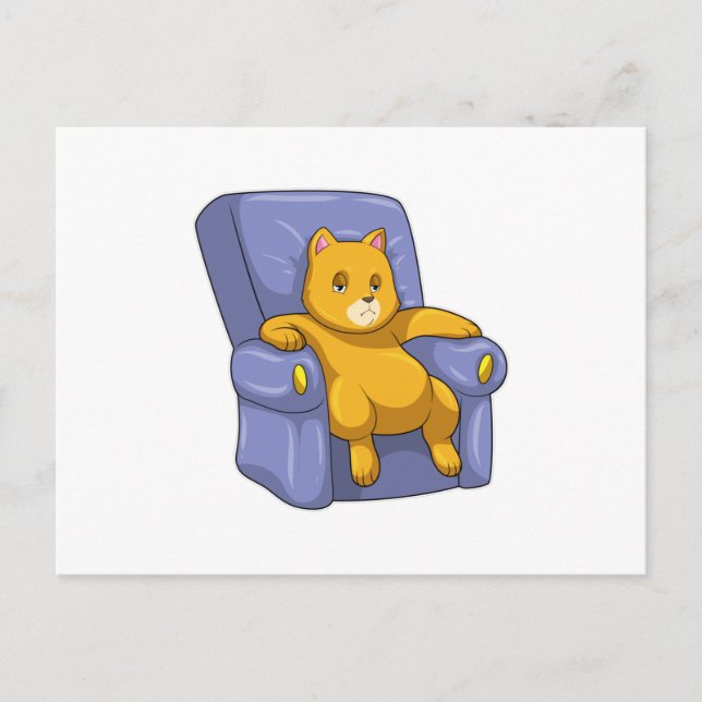 Katze mit Sofa Postkarte (Vorderseite)