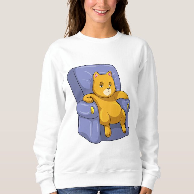 Katze mit Sofa Sweatshirt (Vorderseite)