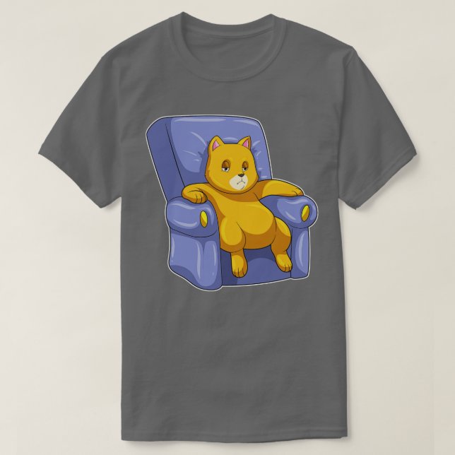Katze mit Sofa T-Shirt (Design vorne)