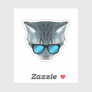 Katze mit Sonnenbrille Aufkleber