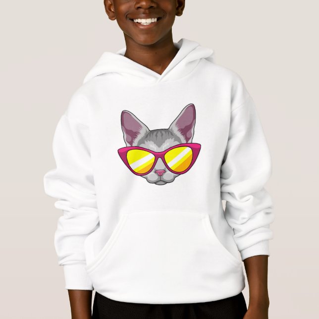 Katze mit Sonnenbrille Hoodie (Vorderseite)
