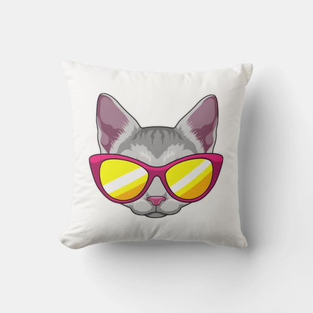 Katze mit Sonnenbrille Kissen (Vorderseite)