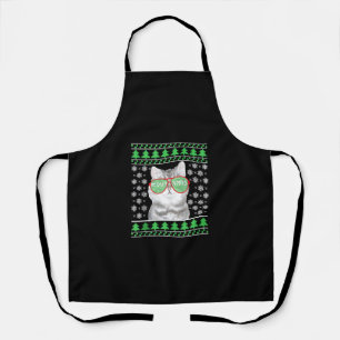 Katze mit Sonnenbrille Meowy Ugly Weihnachtskraut Schürze