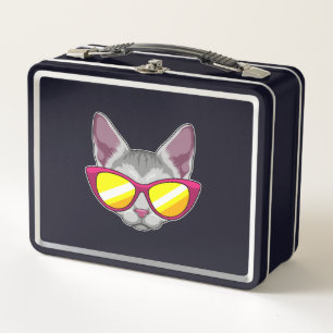 Katze mit Sonnenbrille Metall Brotdose