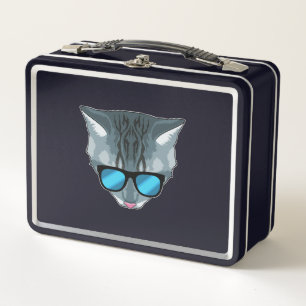 Katze mit Sonnenbrille Metall Brotdose