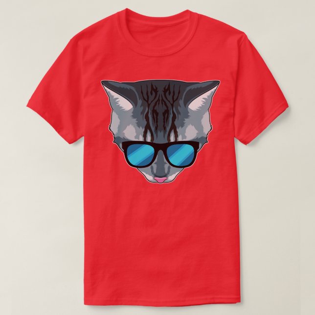 Katze mit Sonnenbrille T-Shirt (Design vorne)