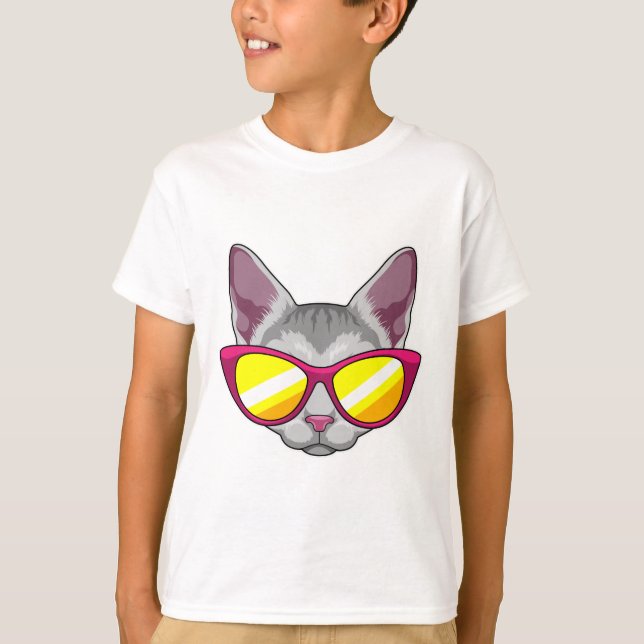 Katze mit Sonnenbrille T-Shirt (Vorderseite)