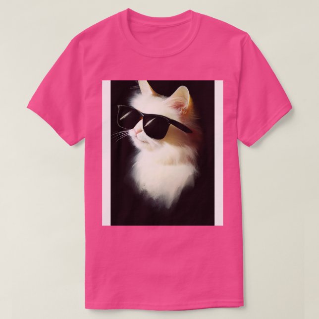 Katze mit Sonnenbrille T-Shirt (Design vorne)