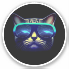 Katze mit Sonnenbrillen Aufkleber
