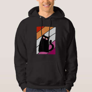 Katze mit Stolz Lesbenflagge LGBTQ Stolz Verbündet Hoodie