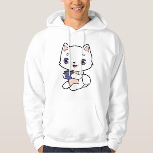 Katze mit Tasse Kaffee Hoodie