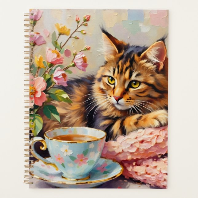 Katze mit Tee-Cup Planer (Vorderseite)